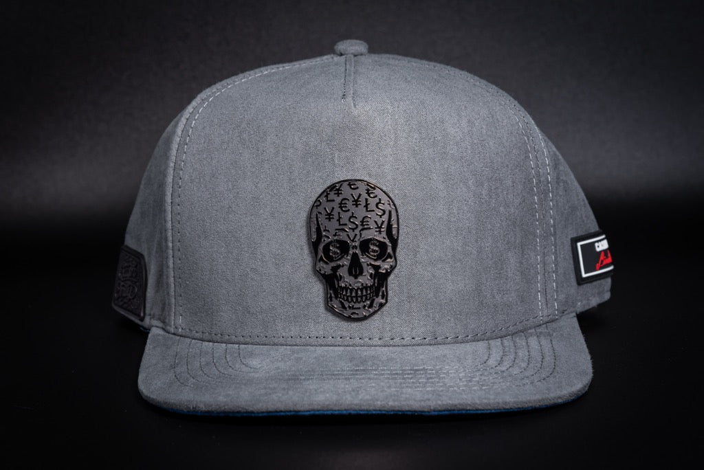 Skull Grey Gamuza Flat