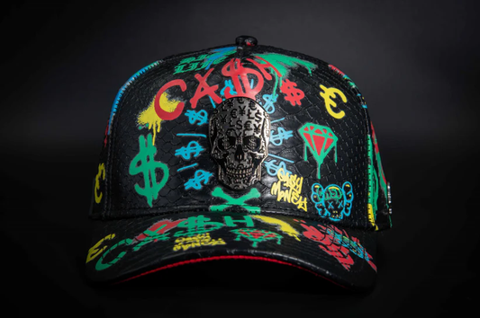 Skull Whit Snake Skin And Full Print Red Curva